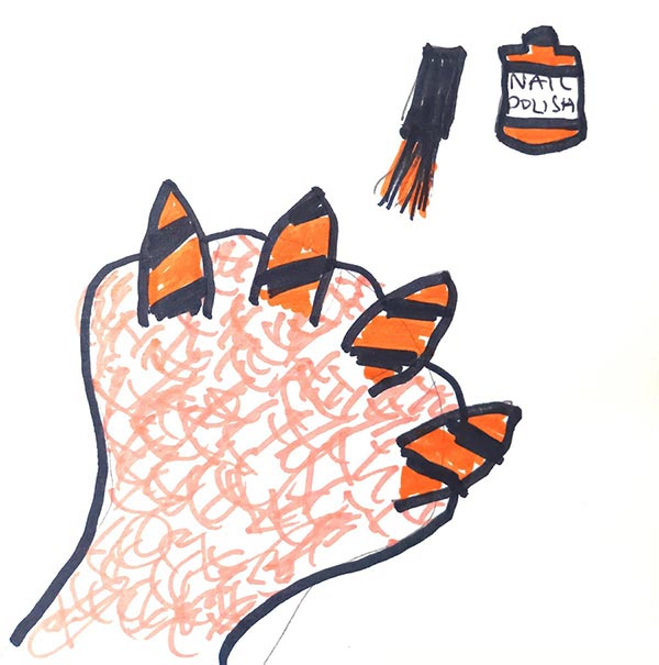 A tiger having its nails done by Megan Rose Douglas – on Jonathan Wilcock's Copywriters on the Rack